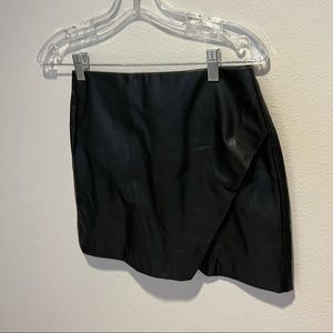 black mini skirt - faux leather